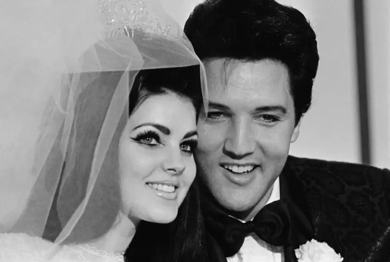 Foto do casamento de Elvis e Priscilla