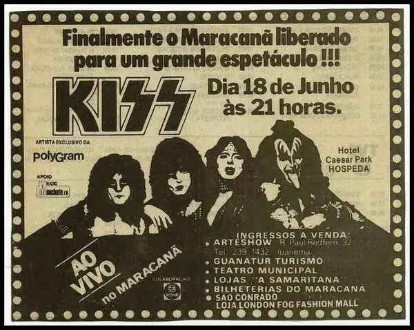Cartaz do show do Kiss em 1983